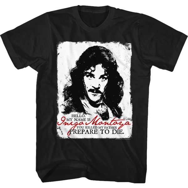 Sort og Hvid Inigo Montoya Prinsessen Bruden T-shirt M