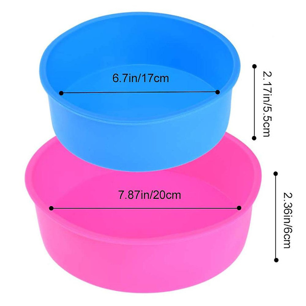 Silikonform för Bakning av Kakor, Rund, BPA-fri, för Kakan 2pcs