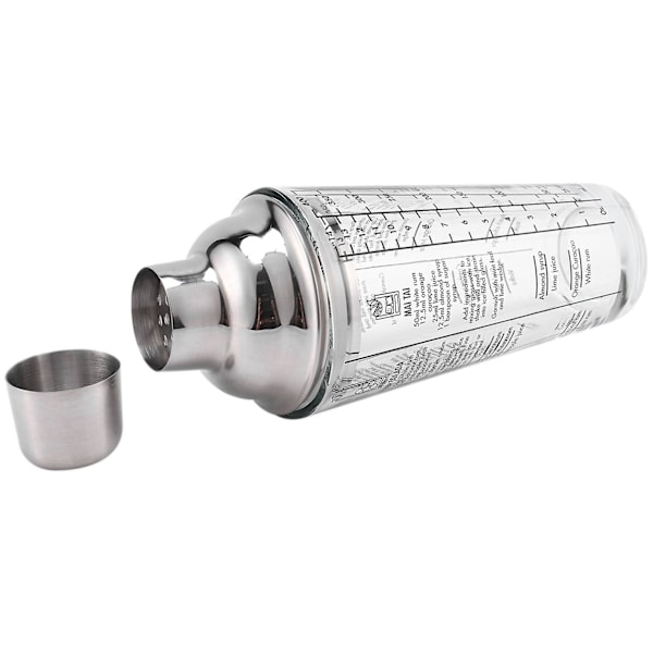 2X, 400ml Flaske Mixing Master Glas Klar Proportion Cocktail Shaker 304 Rustfrit Stål Stang og Glas