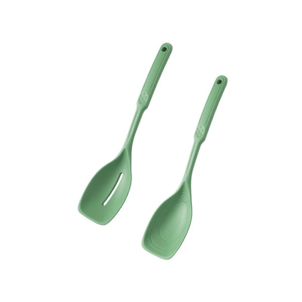 Silicone Cooking Spoons, Nonstick Slotted and Solid Spoon Set with Deep Lig and Measure, Kitchen