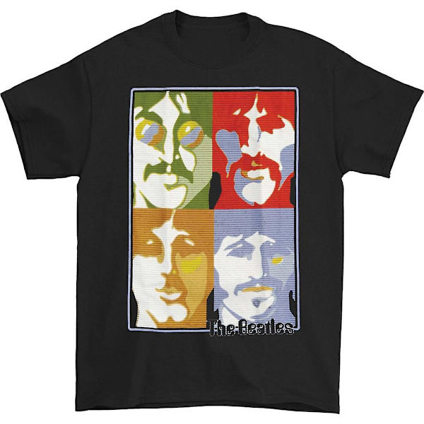 Beatles Randig Poster Ansikten T-shirt XXL