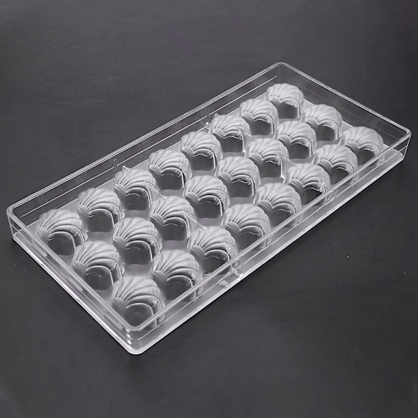 2X Skallformet Hard Sjokoladeform 3D Skall Polykarbonat Transparent Stein-sukkerform