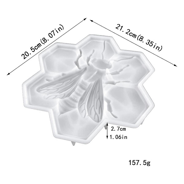 3D-bie-harpiksform, insekt-silikonform for epoksyharpiks, veggdekorasjonsform, unikt design