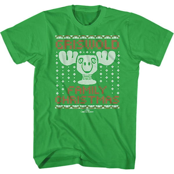 Falsk fulstickad älgkopp Julsemester T-shirt M