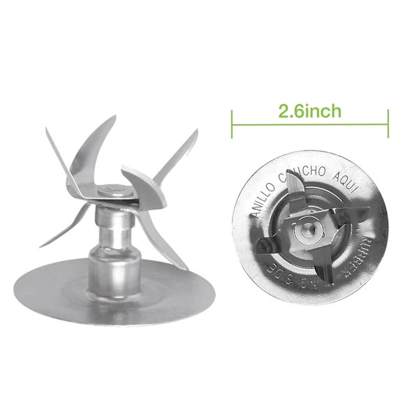 2X blenderblade med kobling til udskiftning af osterizer dele, 6-punkts blade med koblingskit
