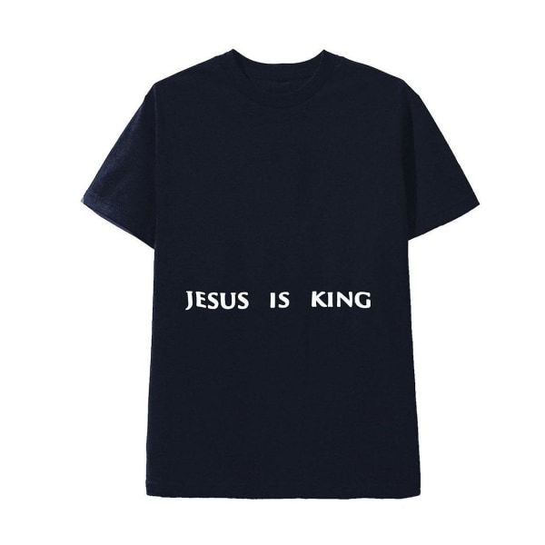 Jesus Is King Merch Marinblå T-shirt Chicago Kanye West XXL