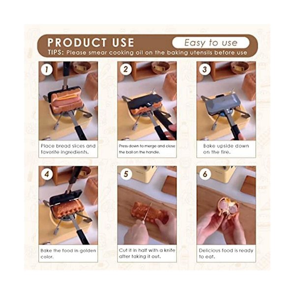 Varm Sandwich Maker, Korvgrill, Dubbelsidig Sandwichpanna, Dubbelsidig Stekpanna, Gri