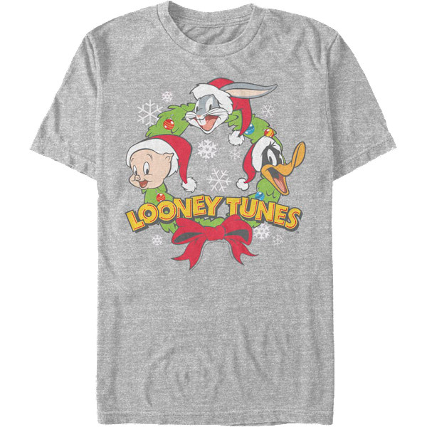 Porky Bugs Daffy Julekrans Looney Tunes T-skjorte M