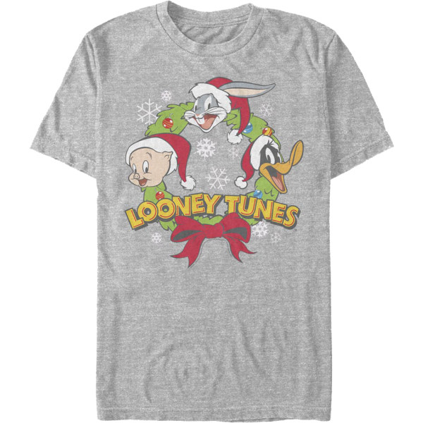 Porky Bugs Daffy Julekrans Looney Tunes T-skjorte XXL