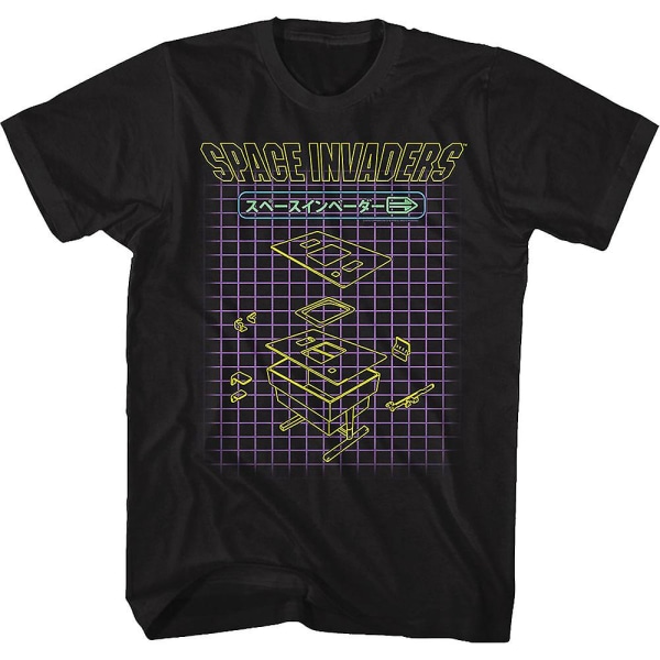 Japanese Grid Space Invaders T-shirt XXXL