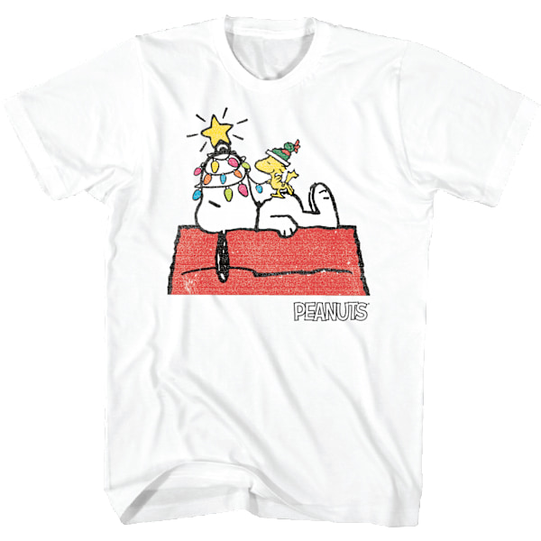 Snoopy Julenisse Lys Peanuts T-skjorte L