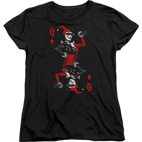 Ny Dame Harley Quinn Spillekort Batman T-skjorte L