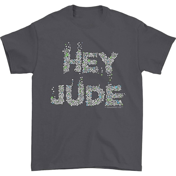 Beatlesin Lennon & McCartney -lyriikkaa Hey Jude -kukkakuvioinen T-paita XXXL