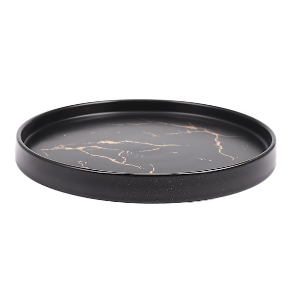 20cm Gyllene Svart Marmor Keramisk Tallrik Porslin Servis Köksbord Europeisk Dekoration Dessert