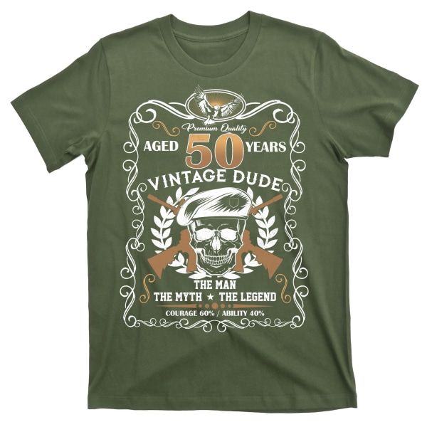 Vintage Dude Ålder 50 år Man Myth Legend 50-årsdag T-shirt L