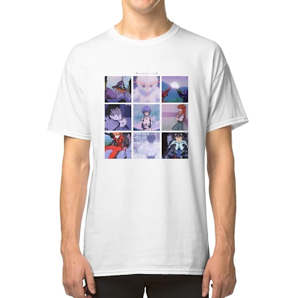 Neon Genesis Evangelion vaporwave estetisk T-skjorte L