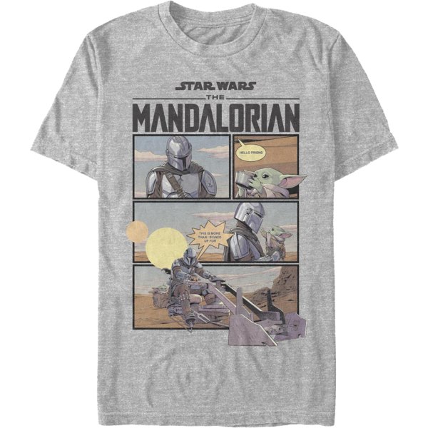 The Mandalorian Tegneseriepaneler Star Wars T-skjorte XXXL