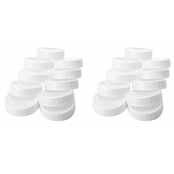 20 stk plastlokk med ribbe for 70 mm standard vanlige munn masonkrukker