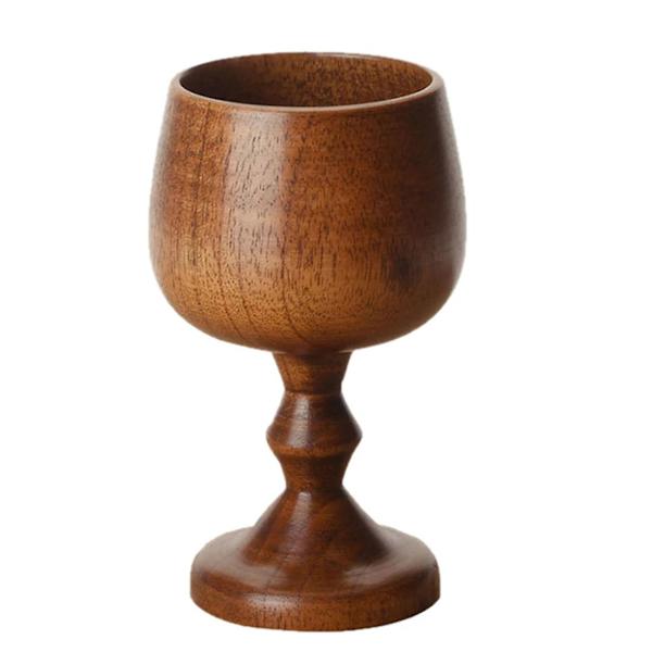 Naturlig träkopp, handgjord, för kaffe, te, öl, juice, mjölk, dryck, 7,5 x 13 cm