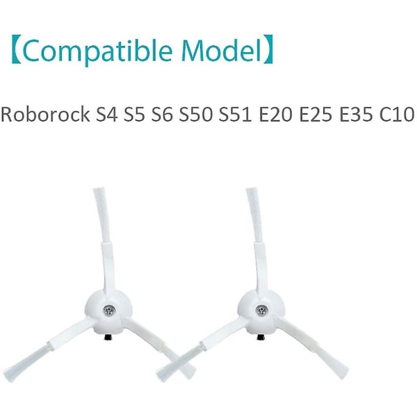 6 stk. Sidebørsteerstatning for S6 S6 Pure S5 S5 Max S4 E4 E20 E25 E35 C10 S50 S51 Robotstøvsuger