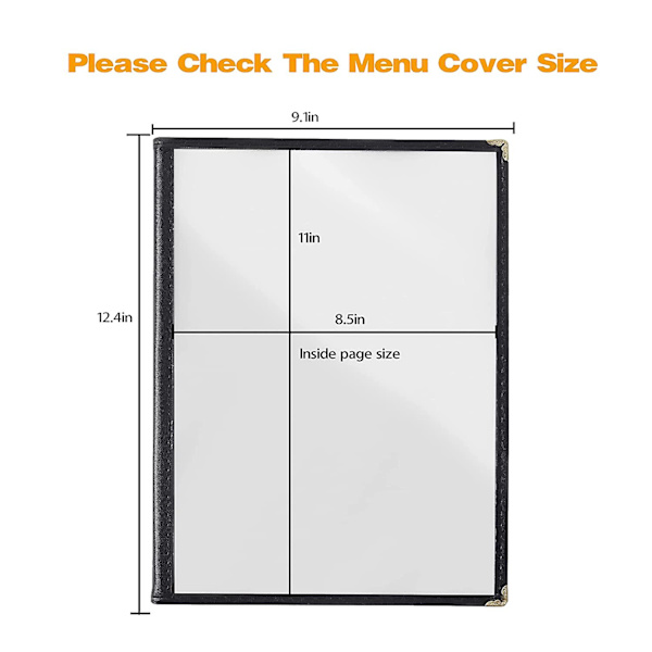 2 st. Omslag 8,5x11 tum Matbord Stativ 4 Sidor 8 Vyer Transparenta Hylsor, Passar 4 Storlekar Papper (Bl