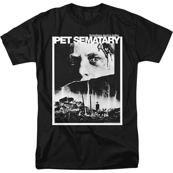 Sort og Hvid Poster Pet Sematary T-Shirt XXL