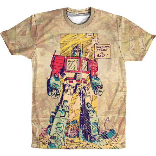 Comic Panel Optimus Prime Transformers Shirt XXL