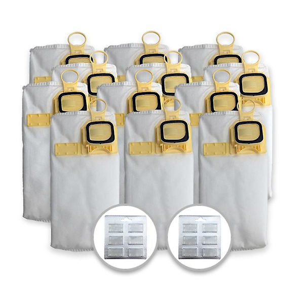 12-pack Dammsugarpåsar med hög effektivitet för Vorwerk Vk140 Vk150 -140 Dammsugare