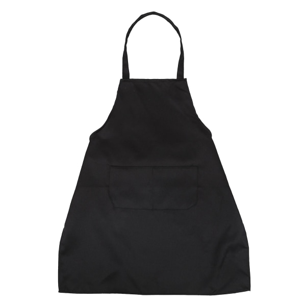 4X Unisex 2 Lommer Svart Kjøkkenforkle Bibs, En Størrelse Medium