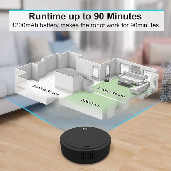 Robotdammsugare - Uppgraderad 2-i-1 dammsugare och mopp, ultratunn och tyst, 1500pa stark