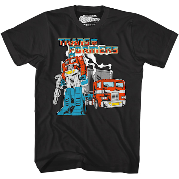 Sort Retro Optimus Prime Transformers T-shirt M