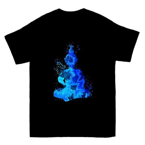 Blå Buddha Silhuett T-shirt XXL