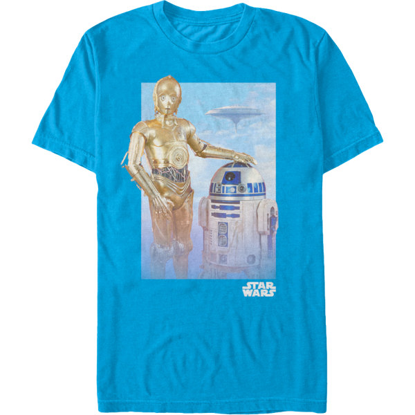 C-3PO og R2-D2 Star Wars T-skjorte M