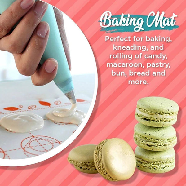 Icke-klibbig silikonbakmatta Värmebeständig Foder Ugnsplåt Macaron Cookie Orange