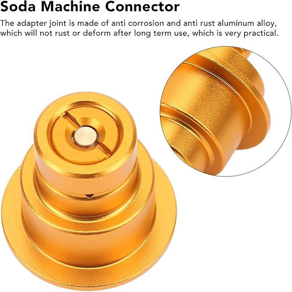 Hållbar Soda Stream Adapter i Aluminiumlegering för Soda Maker CO2-burk Direktanslutning Slang (Guld)