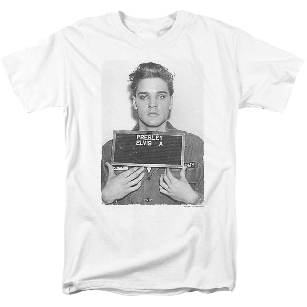 Elvis Presley Army Mugshot T-shirt för Vuxna L