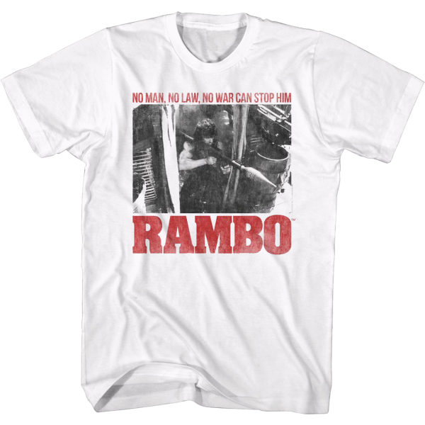 No Man No Law No War Can Stop Him Rambo T-Shirt L