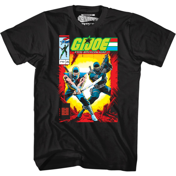 Storm Shadow og Snake Eyes Comic Book Cover GI Joe T-shirt L