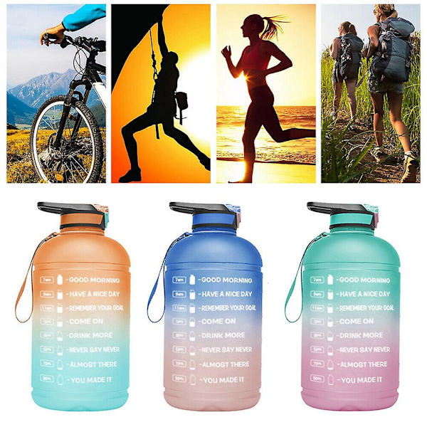 3,78 Liters Vannflaske med Sugerør og Dobbelt Håndtak, Hydration-C