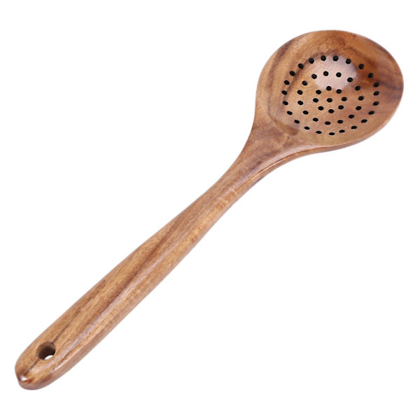 Träslevset för kök, Träsked Matlagning Naturlig Teak Kökspade Set