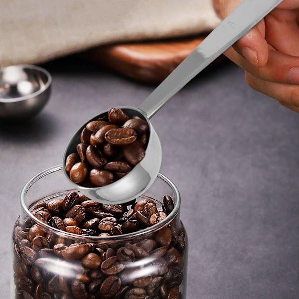 Espresso-stativ kaffemåleskje tamper i rustfritt stål kaffe- og teverktøy måleskje tamper