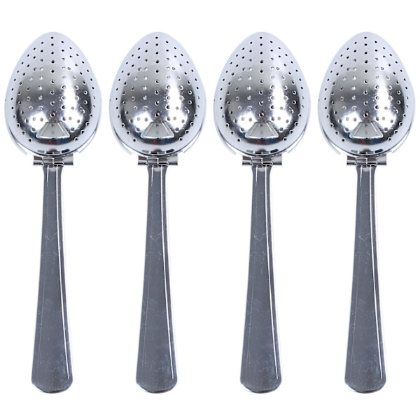 4X Rustfritt Stål Brygge Te Sil Spoon Løse Blad Sil Urter Krydder NY!