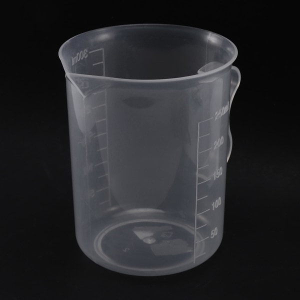 2 st Mätbägare 250ml Graderad Beakare Transparent Vit Plastkopp