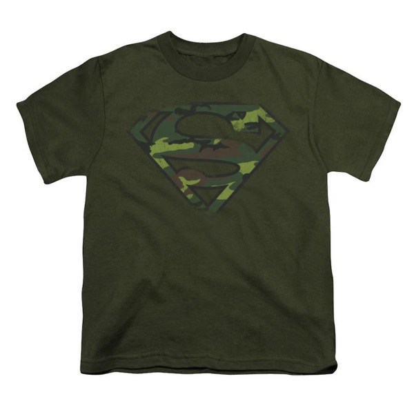 Superman Distressed Camo Shield Barn T-shirt M