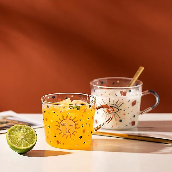 500ml Kreativ Proportion Glas Morgenmad Kop til Par - Sol
