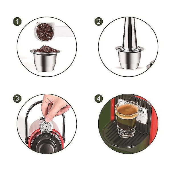 Espresso Kapslar för Återfyllning, Återanvändbara Kapslar i Rostfritt Stål