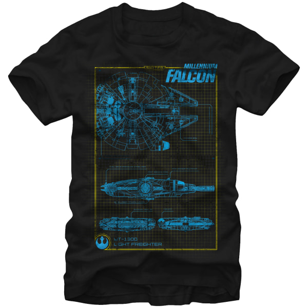 Schematisk Millennium Falcon Star Wars T-shirt XL