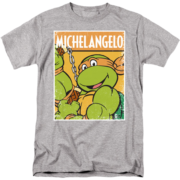 Distressed Michelangelo Foto Teenage Mutant Ninja Turtles T-skjorte XXXL