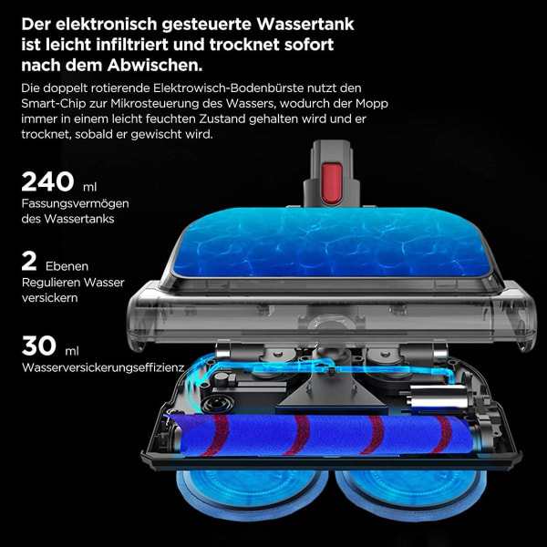 Tillbehörssvamp Sugande Elektrisk Mopp Med Låsbar Mopp För V15 V11 V10 V8 V7 Dammsugare