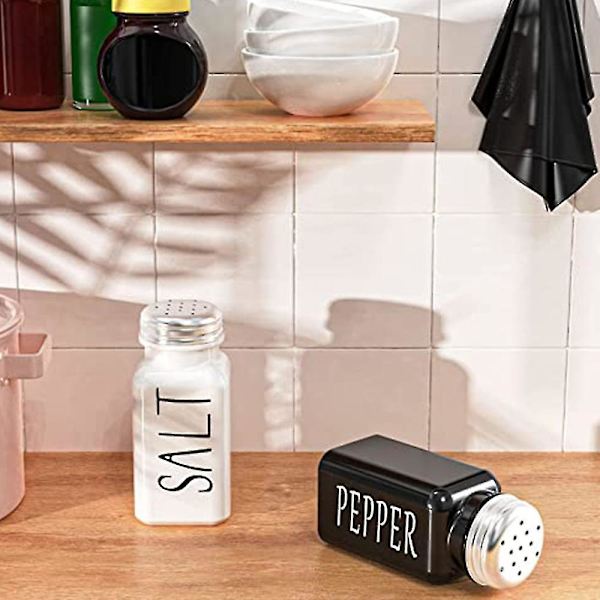 Suola- ja pippurimausteseti 6 kpl, lasinen suolatiiviste, moderni ja söpö maalaistyylinen suola- ja pippurise